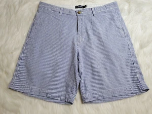 Chaps Ralph Lauren Men's 34W Blue Seersucker Striped Shorts Logo 9" Inseam HH-4 - Picture 1 of 16