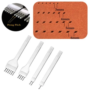 Steel Leather Prong Punch Chisel Hole Punches Stitching Craft Tools 3/4/5/6mm - Picture 1 of 28