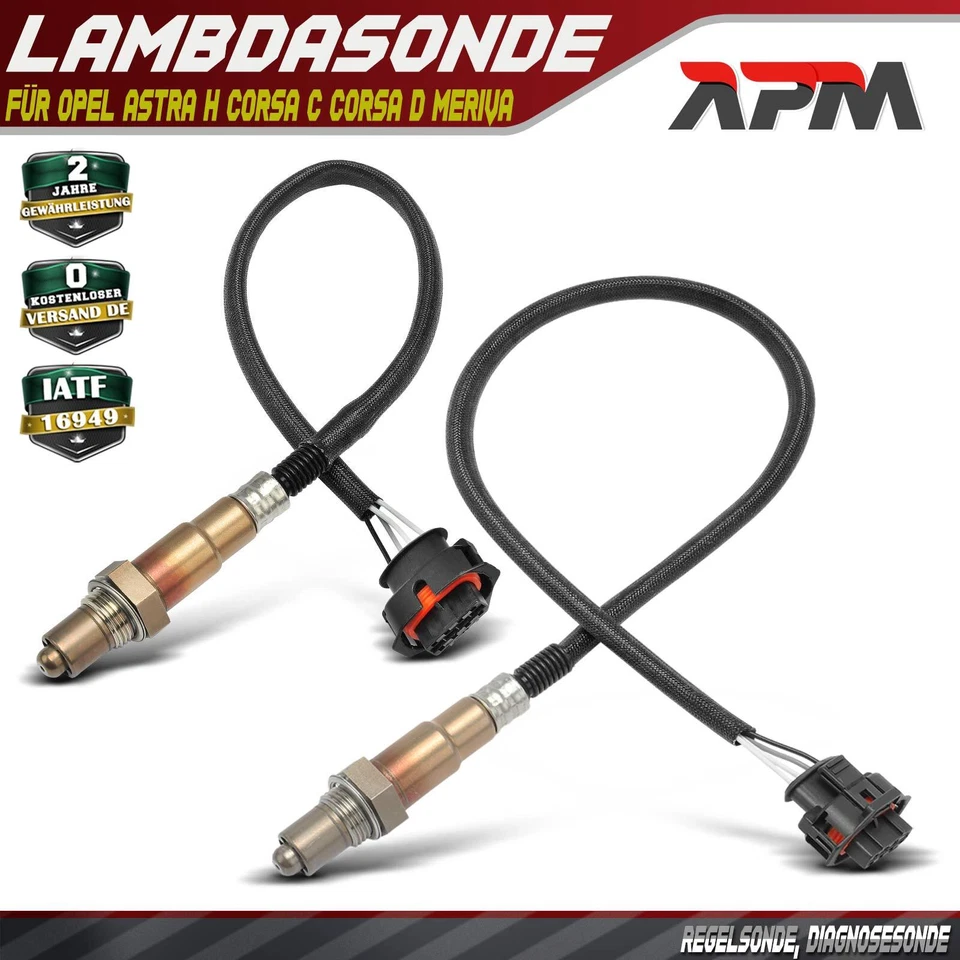 2X Sonda Lambda Per Opel Astra H G L48 L35 Corsa C Corsa D S07 Meriva 1.2L 1.4L - Immagine 1 di 4