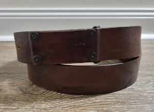 Hugo Boss Waston Men's 36 Brown Leather Belt Made Italy 1.375" Minimalist