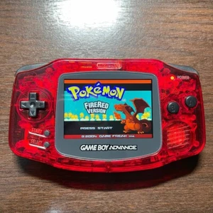 GBA kristallrot IPS hintergrundbeleuchtet v2 • Gameboy Advance AGB-001 • kristallklar rot - Bild 1 von 6