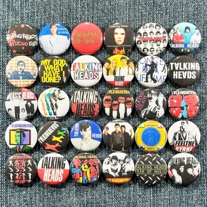 Talking Heads 1" Pinback Buttons 70s 80s New Wave Art Rock Retro Music 30 Pins - Picture 1 of 8