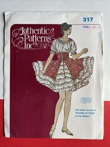 AUTHENTIC PATTERNS INC. Square Dance Western Dress Pattern 317 Size 12 14 16 - Picture 1 of 3