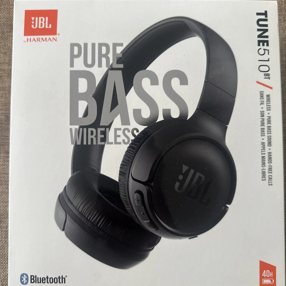 JBL Tune 510BT Pure Bass Wireless Bluetooth Kopfhörer Schwarz 100% Original - Bild 1 von 1