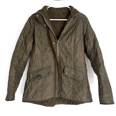 Barbour Cavalry Polarquilt Riding Jacket Fleece Lined Quilted Olive Green US 12 - Image 1 of 4