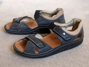 Finn Comfort Sz 46 Samara Grey Nubuck Leather Open Toe Sandals Mens Cork Germany - Picture 1 of 10