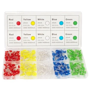 Professionelles 5MM LED Dioden Sortiment mit 450 Stück in Rot, Gelb, Blau, Grün - Bild 1 von 1