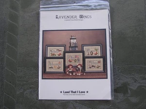 Lavender Wings Cross Stitch Chart "Land That I Love" Part 1 Sampler Series - NEW - Picture 1 of 3