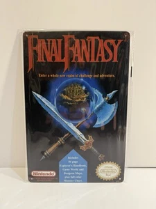 final fantasy Metal Tin Sign Game room Poster Wall Decor Nintendo Nes - Picture 1 of 1