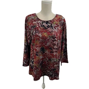 Neu ohne Etikett Pure Essence buntes Strickoberteil Damen Medium 3/4-Ärmel Kunst T-Shirt - Bild 1 von 8