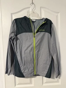 Columbia Boys gray Unlined Hooded Zip Up Windbreaker Jacket Size L 14/16 - Picture 1 of 6