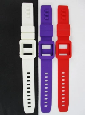 White+Purple+Red Silicone Watch Band Wrist Strap Skin Cover Apple iPod Nano 6th - Image 1 of 3