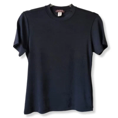 Camiseta de punto Henri Bendel negra para mujer años 90 L minimalista moderna neutra Foto 1 de 4