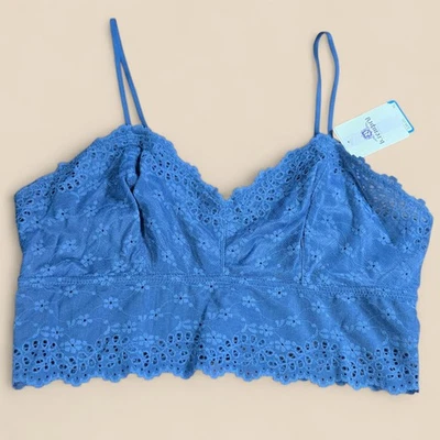 Sujetador b.tempt’d by Wacoal Bralette Mujer Talla XL Azul Encaje Longline Ojales NUEVO Foto 1 de 4