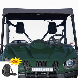 2 IN 1 Vented Front Full Windshield Window For Yamaha Rhino 450 660 700 2006-13 - Picture 1 of 12
