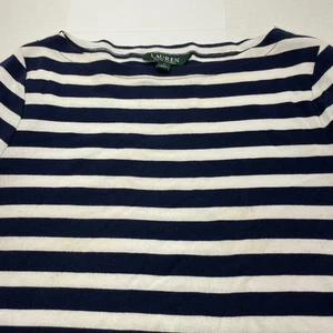 Lauren Ralph Lauren Damen Top - dunkelblau & weiß gestreift - Größe L - FAIR - Bild 1 von 8