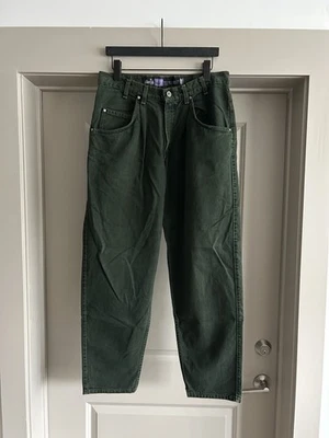 Jeans vintage anos 90 verde floresta Levi’s Silvertab corte largo 34x30 skate  - Imagem 1 de 4