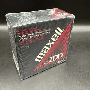Maxell MF2DD 3.5" DOUBLE DENSITY Floppy Disks 10 Pack NOS Sealed - Picture 1 of 5