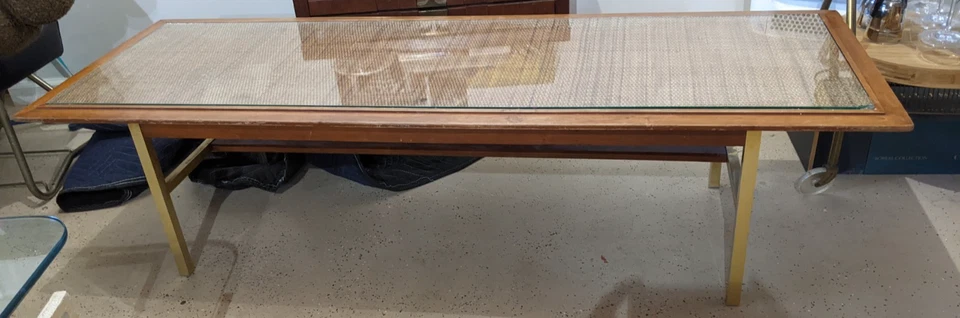 Mesa de centro DREXEL Kipp Stewart Suncoast de latón MCM AÑOS 50 60 ORIGINAL Foto 1 de 4