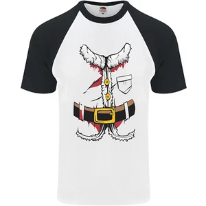 Christmas Santa Claus Fancy Dress Costume Mens s/S Baseball T-Shirt - Picture 1 of 50