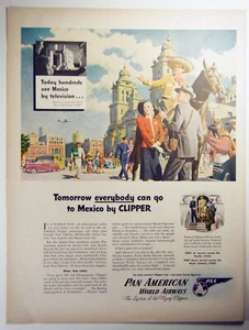 Anuncio impreso de revista PAN AMERICAN AIRLINES 1945 PG completo de colección: MÉXICO POR CLIPPER - Imagen 1 de 1
