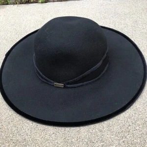 BETMAR New York 100% Wool Floppy Wide Brim Hat One Size Women's Black - Picture 1 of 6