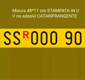 TARGA gialla RIPETITRICE RIMORCHI COMPLETA DI NUMERI E LETTERE ROULOT - Foto 1 di 1