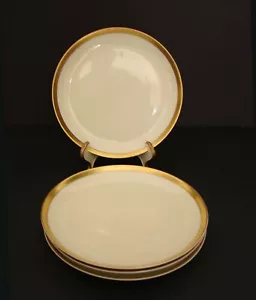 4 Block Bidasoa Espana Gold Porcelain Coupe Shape Dinner Plates Spain 10 1/4 " - Picture 1 of 4
