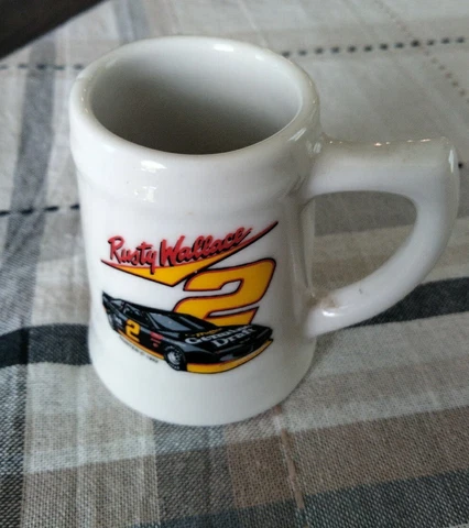 Vintage Miniature Nascar Stein Rusty Wallace #2 Shot Glass Cover