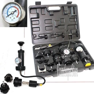 18pc Radiator Pump Pressure cooling Leak Tester Checker Kit Cap Pump Thermometer - Picture 1 of 3