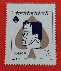 Boris Karloff Frankenstein 1947 Movie Star Stamp Set Hollywood Comedy Legends - Picture 1 of 3