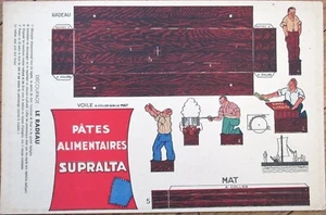 Paper Doll Boat 1940s Pasta Advertising, Pates Alimentaires Supralta, Macaroni - Picture 1 of 2