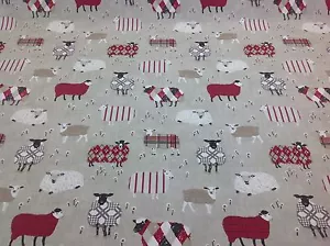 Tela de algodón peonía para ovejas iliv SMD Baa Baa. Cortinas/tapicería/artesanía/cojines - Imagen 1 de 6