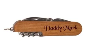 Engraved pocket knife, rosewood multi tool knife, best man gift, groomsmen - Picture 1 of 4