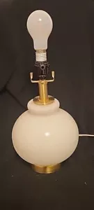 Vtg Bulbous Milk Glass Table Lamp 17"x8" Good Cord, No Harp Or Shade, It Works! - Picture 1 of 5