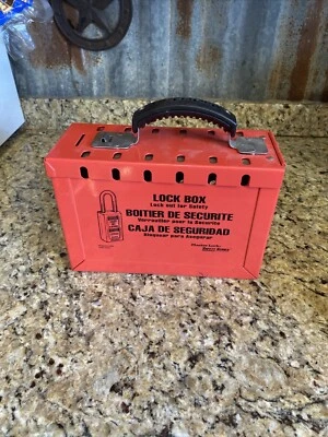 red Master Lock Lock out Box 498A In Excellent Shape - Image 1 of 4