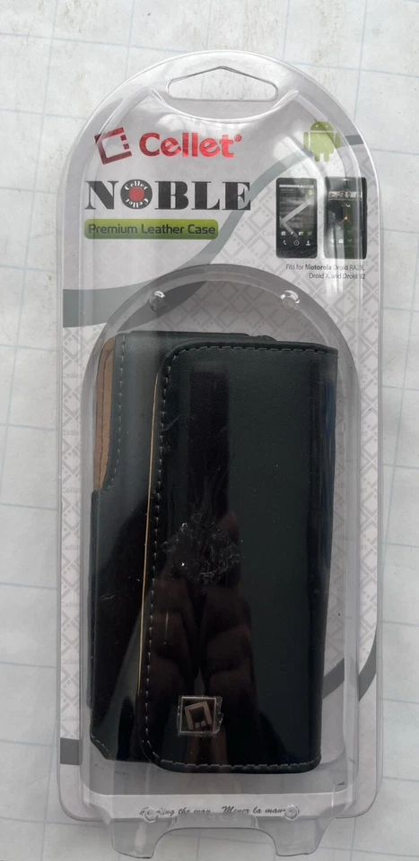 Cellet Black Noble Leather Cell Case. Motorola Droid RAZR Droid X Droid X2 - Image 1 of 4