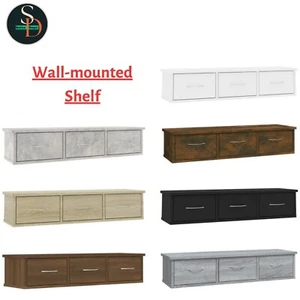 Wall-Mounted Drawer Shelf Wall Rack Storage Cabinet Engineered Wood vidaXL - Picture 1 of 43