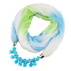 Ladies Scarf Soft Sun-Resistant Resin Stone Beads Women Necklace Scarf Colorfast