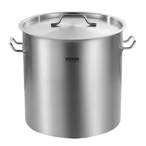 53QT Stainless Steel Stockpot Cooking Kitchen Sauce Pot with Lid Handle - Picture 1 of 11