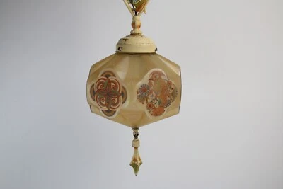 Lightolier Art Deco painted parrot After Sunset ceiling lamp light fixture - Image 1 of 4