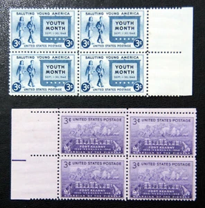 US Stamps 1948-51,12 Mint Plate Blocks MNH,963,70,71,78,81,87,90,95,96,97,98+99 - Picture 1 of 12