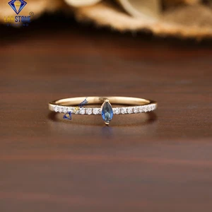 0.13 TCW F.B. Marquise And Round Cut Labgrown Diamond Ring 18K Rose Gold - Picture 1 of 5