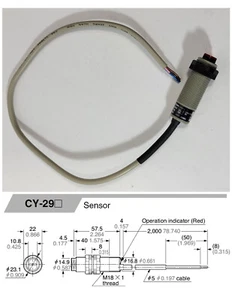 SUNX CY-29-PM PHOTOELECTRIC SENSOR, 10-30VDC, 1.5M dist, A3. - Picture 1 of 10