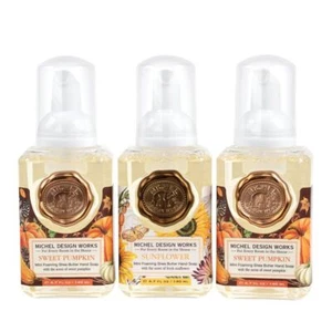 Michel Design Works Sweet Pumpkin Sunflower Mini Foaming Shea Hand Soap Set of 3 - Picture 1 of 1