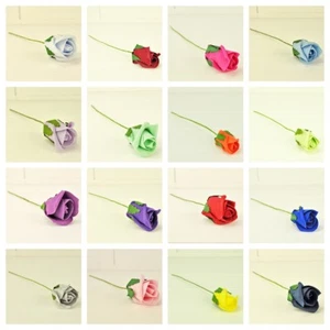 Artificial Wedding Flowers Sample Colour - Single Foam Rose Bud - Picture 1 of 19