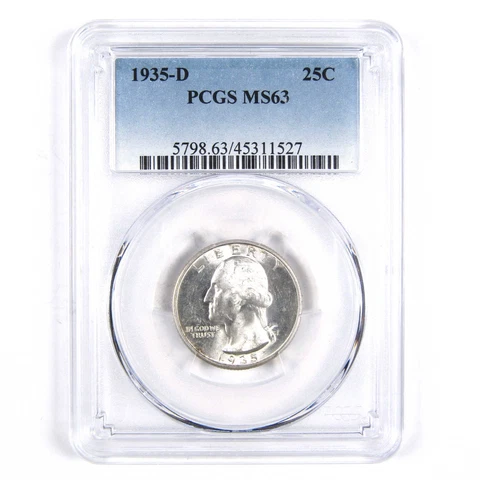 1935 D Washington Quarter MS 63 PCGS Silver 25c Uncirculated SKU:I2868 Cover
