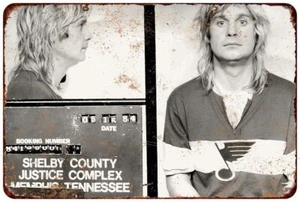 Metal Sign  1984 Ozzy Osbourne Mug Shot  Vintage Look Reproduction 8 x 12 - Picture 1 of 1