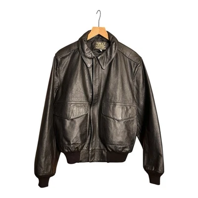 Vintage 80s San Diego Leather A2 Leather flight bomber jacket Large - Image 1 of 4
