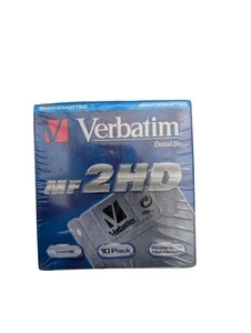 Lot de 10 disquettes Verbatim 3,5" MF 2HD neuves et scellées - Photo 1/7